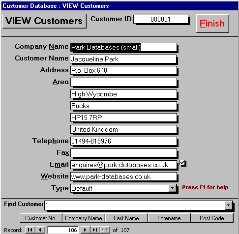 Customer Detail Form